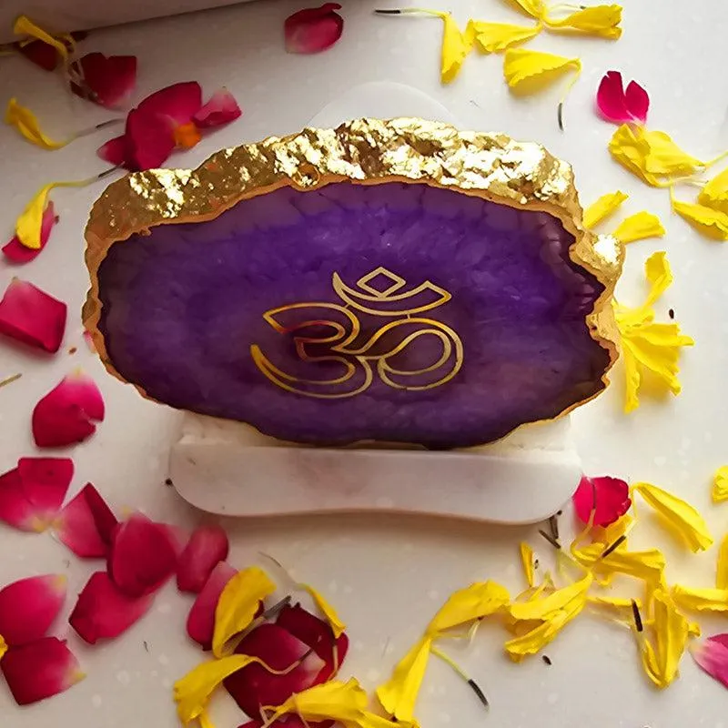 Sacred Om Tealight Candle Holder - Purple media 4