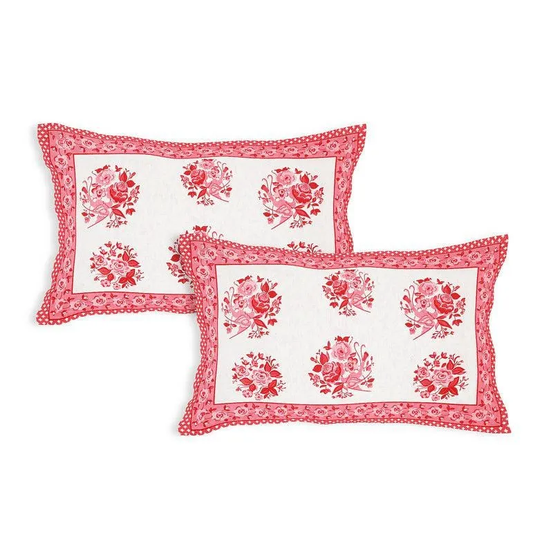 Bhuja Floral Cotton Bedsheet (Pink) - 144 TC media 5