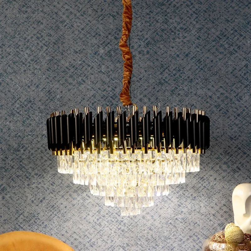 Auristra Crystal Cluster Chandelier - Black & Gold media 7