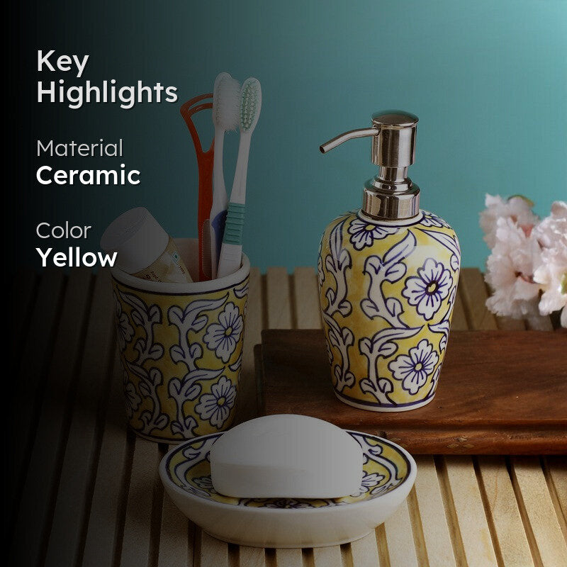 Elegant Ceramic 3 Piece Bathroom Accessory Set - Three Piece Set media 2
