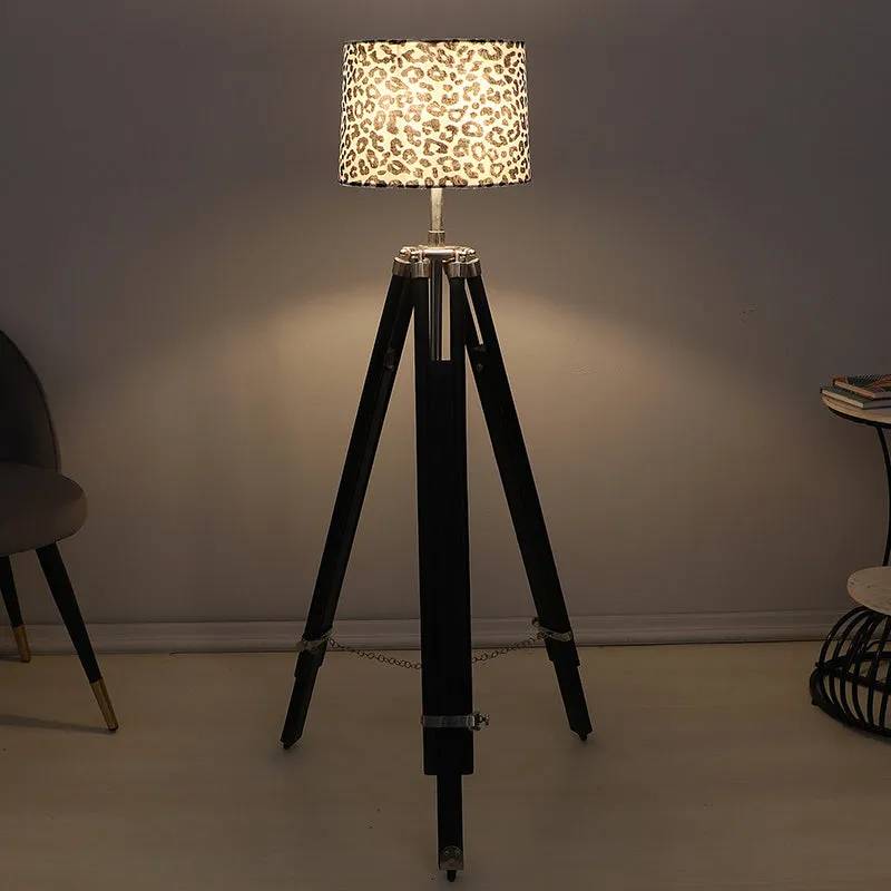 Leopard Hide Printed Tripod Floor Lamp media 1