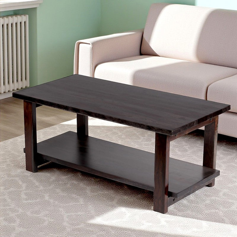 Xynex Sheesham Wooden Center Table - Dark Brown