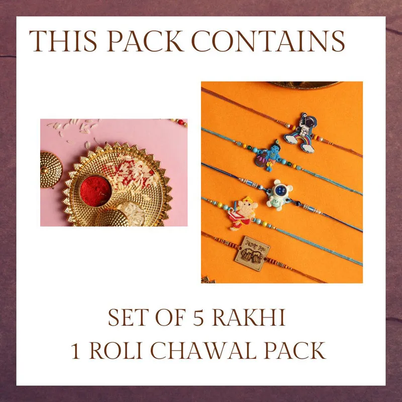 Rakshya II Rakhi with Roli Chawal - Six Piece Set media 4