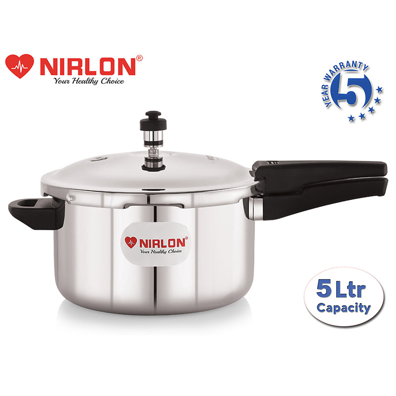 Nirlon Steel Pressure Cooker - 5000 mL/ 11 Inches media 3