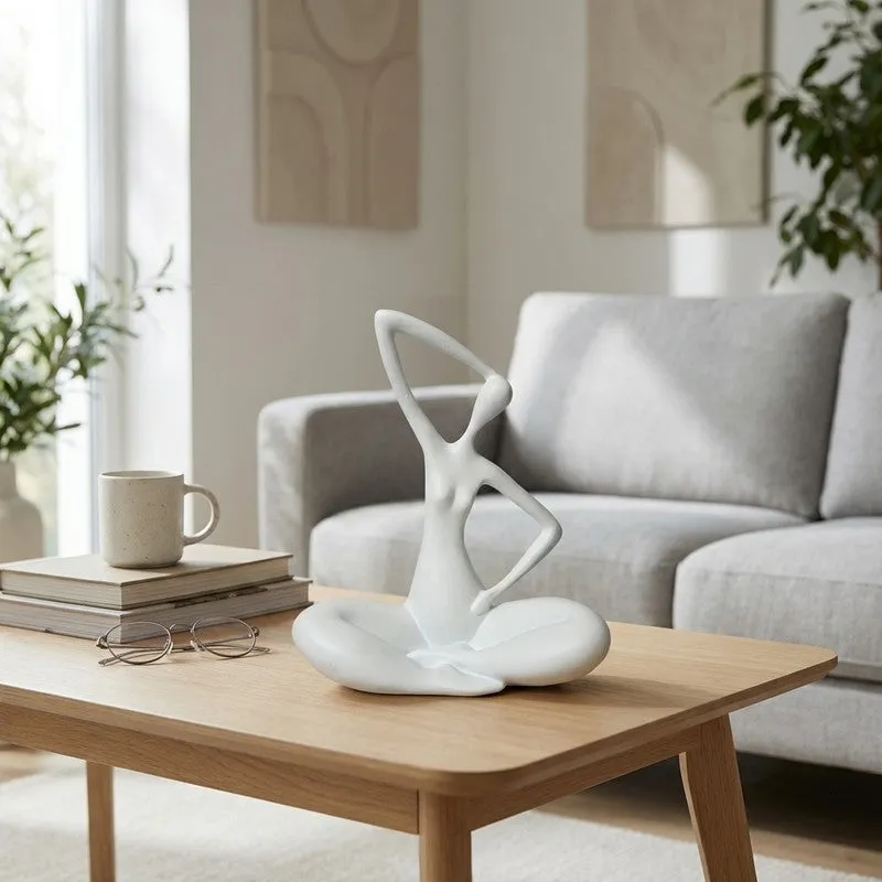 Meditative Pose Decorative Sculpture - White media 1