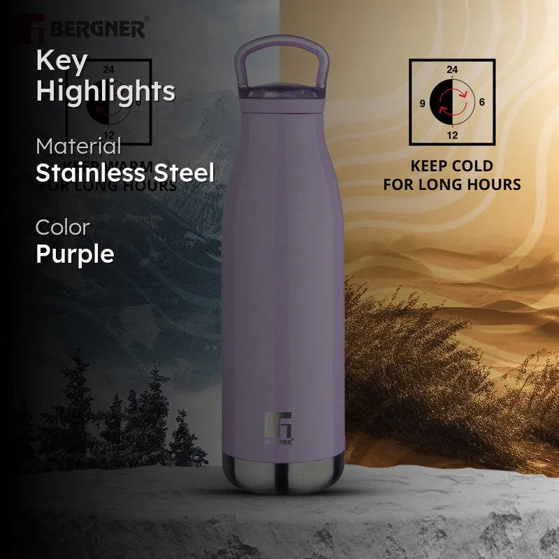 Bergner Walking Belle Blossom Thermosteel Hot And Cold Flask (Purple) - 720 mL media 2