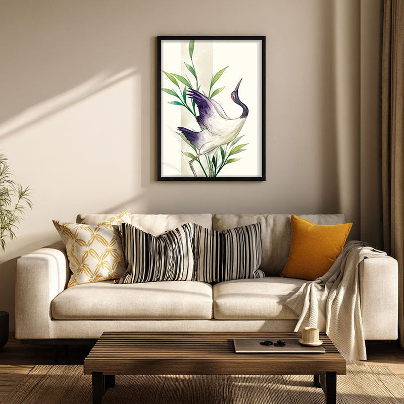 Feather & Foliage Botanical Archival Paper Wall Art With Frame