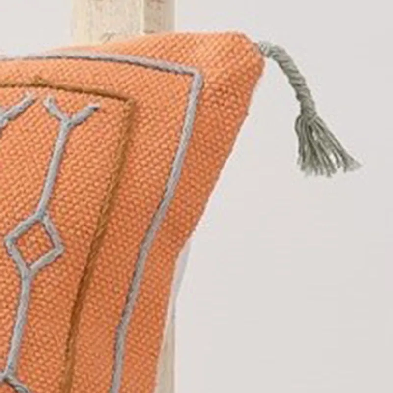 Glyph III Embroidered Cushion Cover - Orange media 4