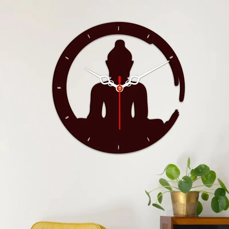 Serenity Buddha Wooden Wall Clock media 4
