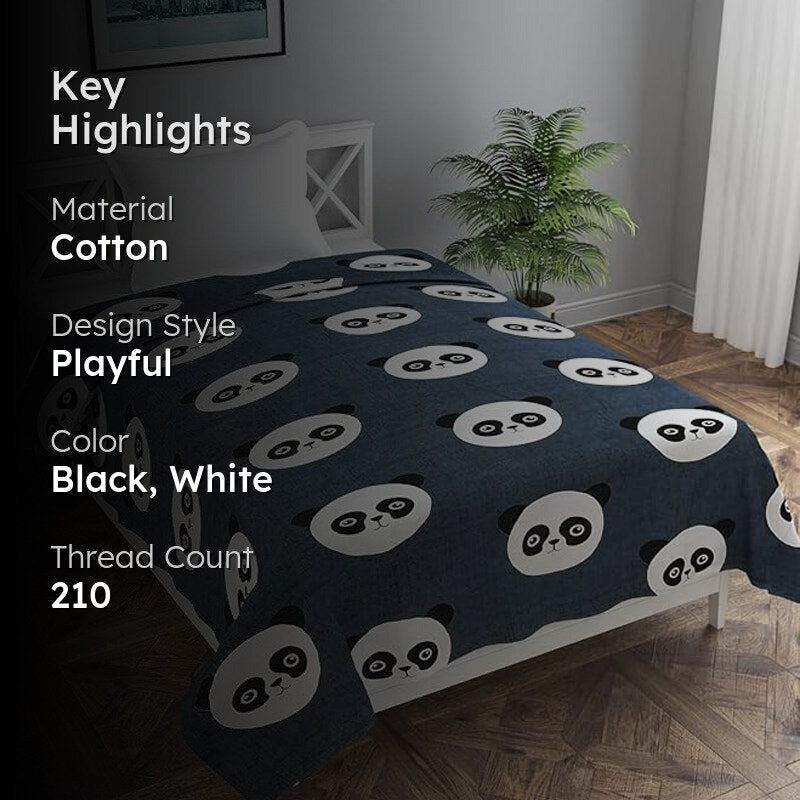 Panda Pals Kids' Cotton Duvet Cover - 210 TC media 2