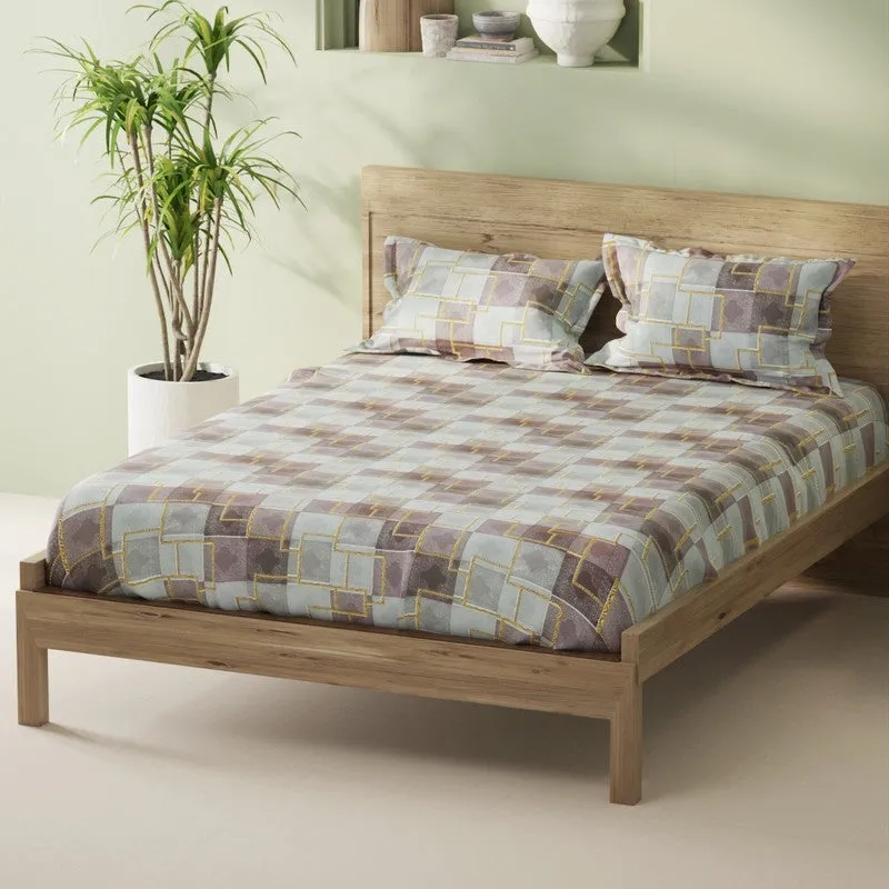 Irvyn Fitted Cotton Bedsheet (Multicolor) - 144 TC media 1