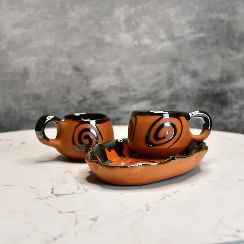 Tranquil Sip Terracotta Tea Set & Tea Pots - Four Piece Set media 4