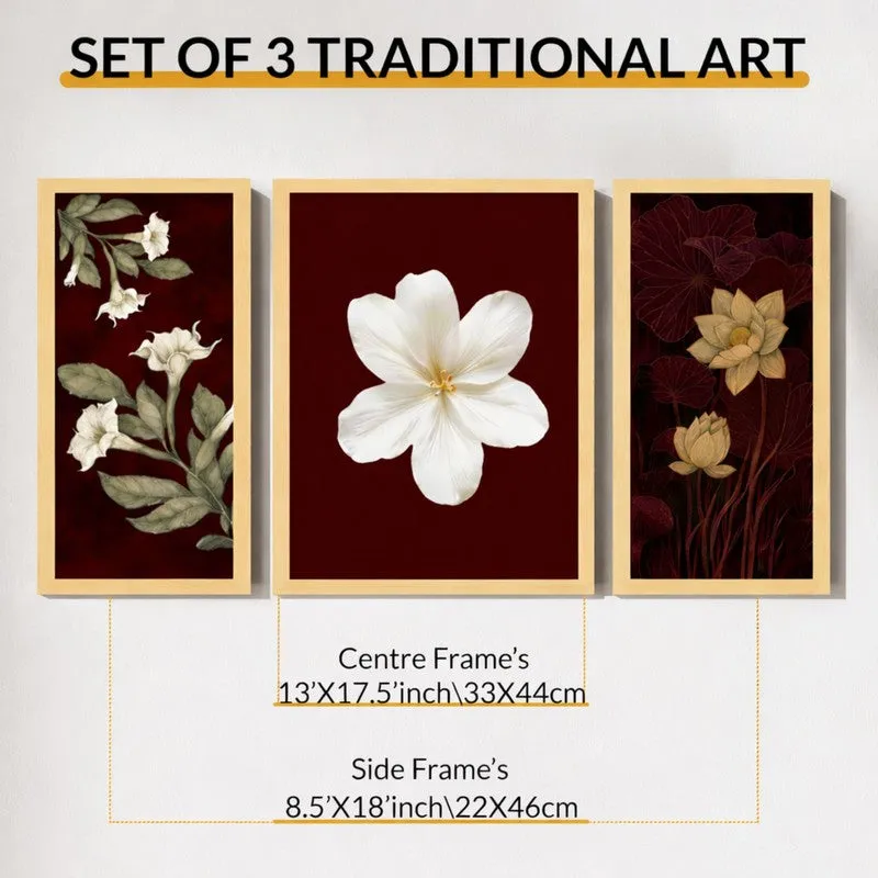 Petal Poetry Wall Art With Frame - Set of Three media 9