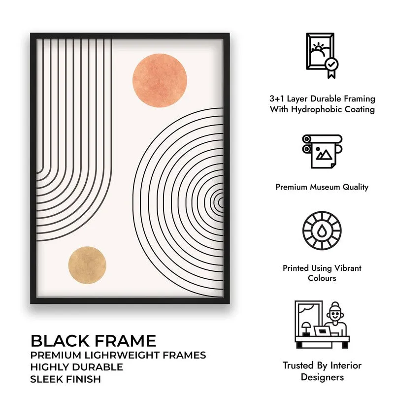 Linear Harmony Canvas Wall Painting With Black Frame media 8
