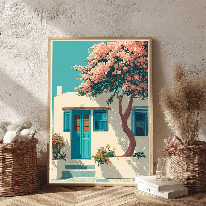 Blossom Tree Canvas Wall Painting - Brown Frame media 3