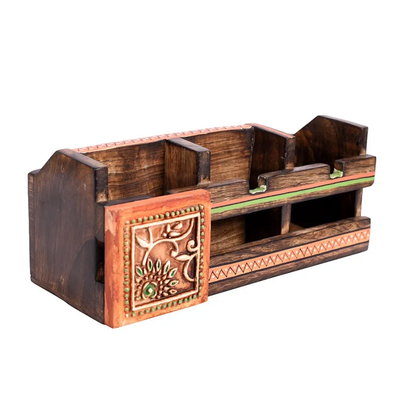 Miya Handcrafted Wooden Desk Organiser media 5