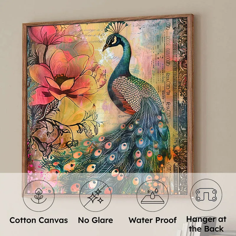Colors Of Mayura Canvas Wall Art With Frame media 8