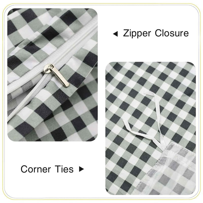 Checkered Dreams Fitted Micro Fiber Bedsheet (Grey) - 150 GSM media 7