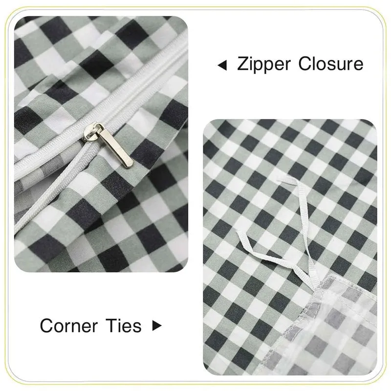 Checkered Dreams Fitted Micro Fiber Bedsheet (Grey) - 150 GSM media 7