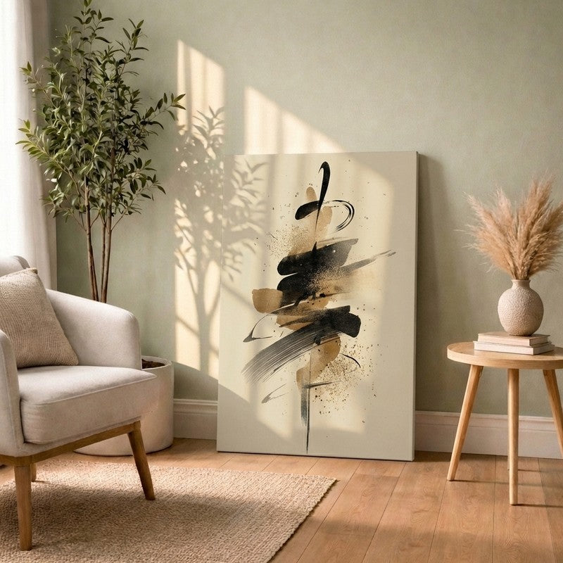 Abstract Gold Silhouette Canvas Wall Art