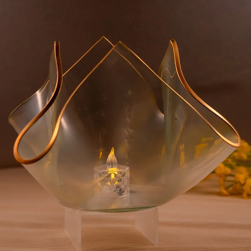 Crystal Petal Clear Tulip Glass Candle Holder media 5