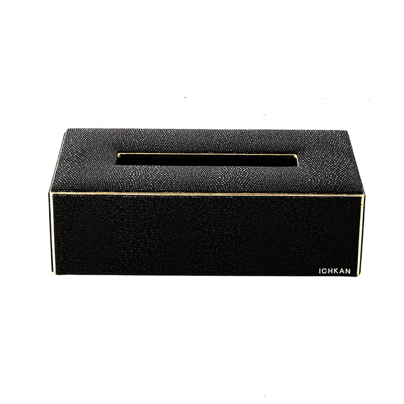 Tisquo Edge Faux Leather Tissue Box - Black media 3
