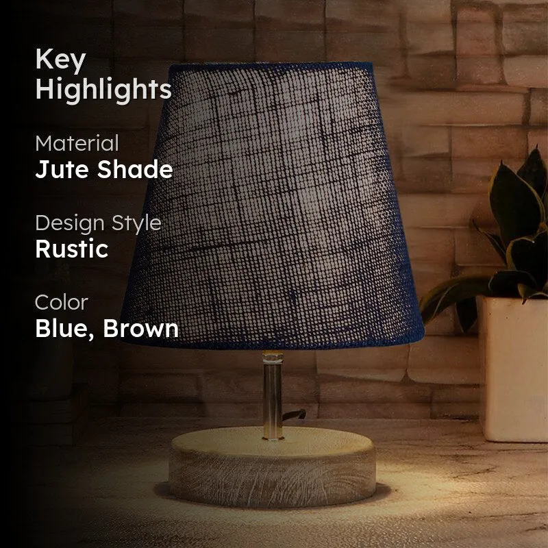 Renvo Jute Table Lamp - Blue,Brown media 2