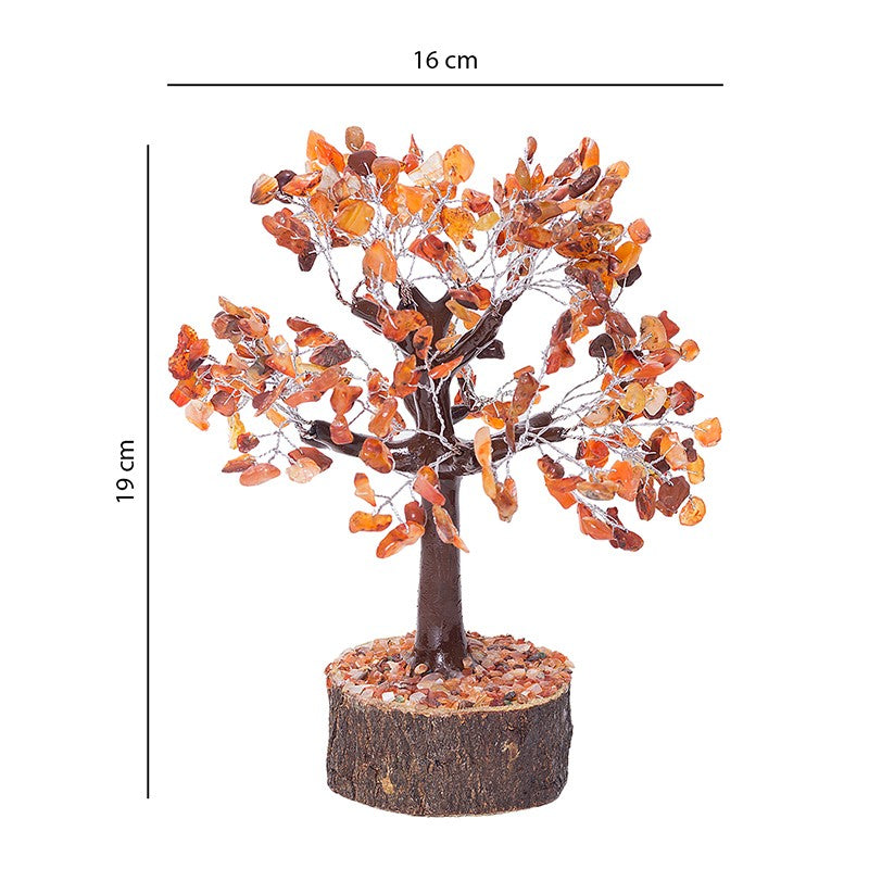 Agate Wish Tree Handcrafted Showpiece - Orange media 8