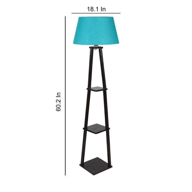 Camella Floor Lamp With Shelf - Teal media 5