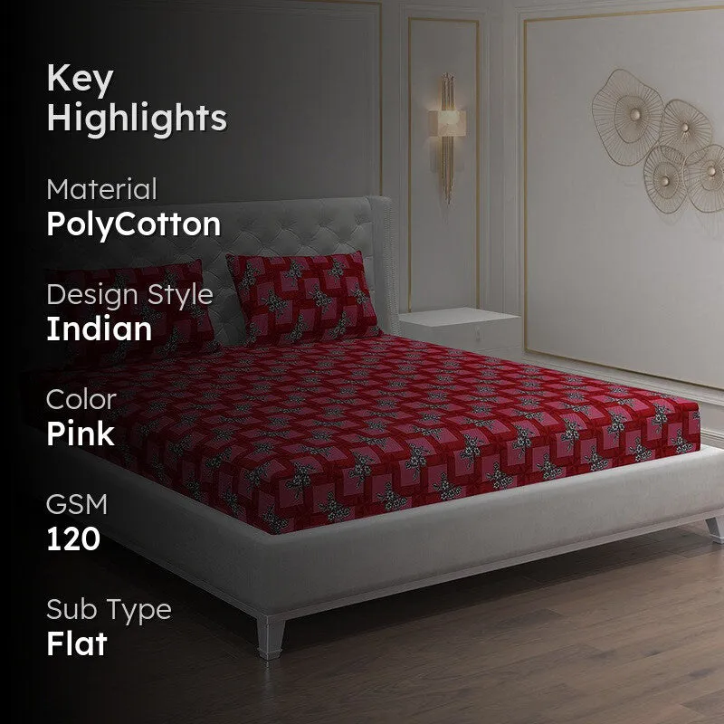 Monte Carlo Blossom Checks Bedsheet - 120 GSM media 2