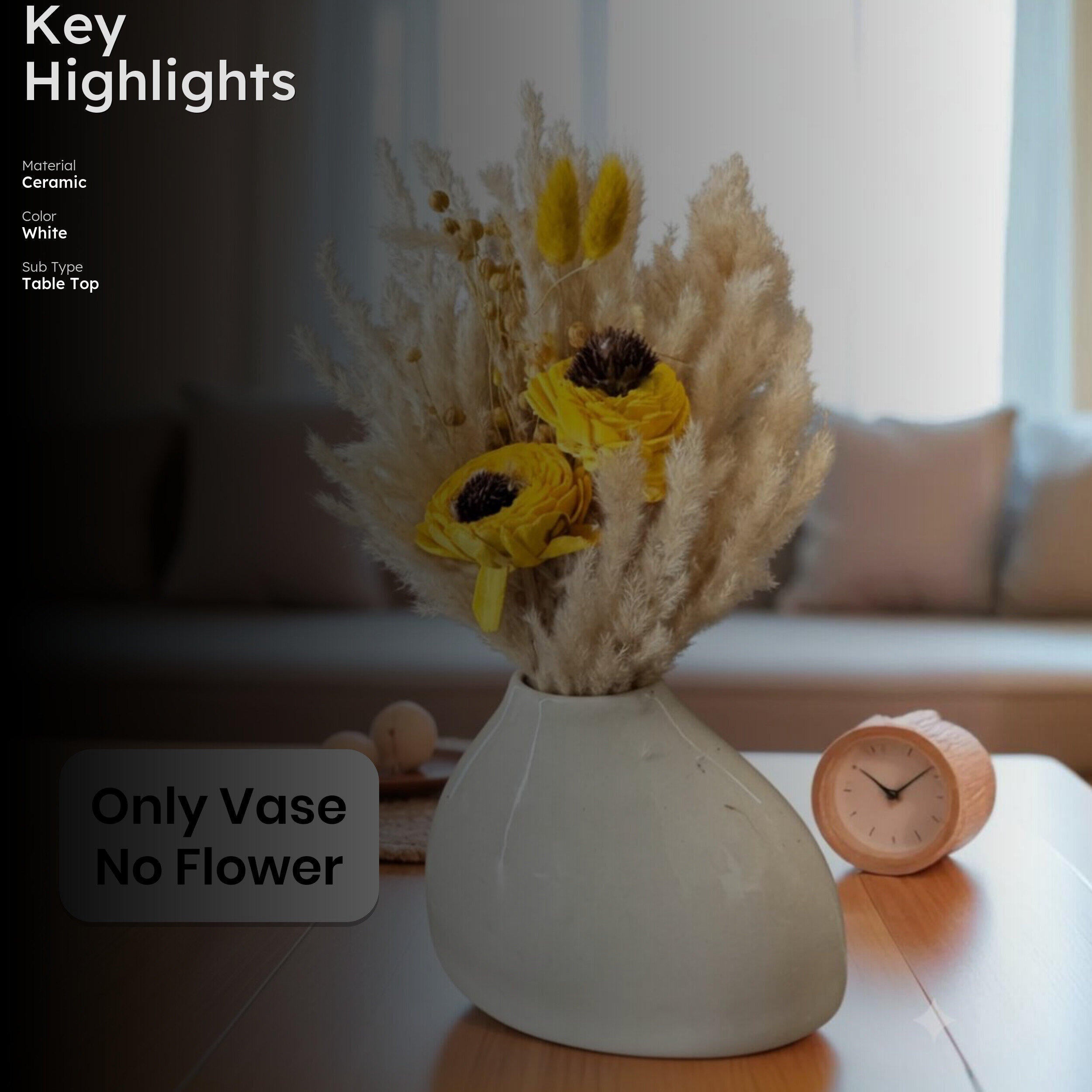 Pebble Curve Ceramic Vase media 2