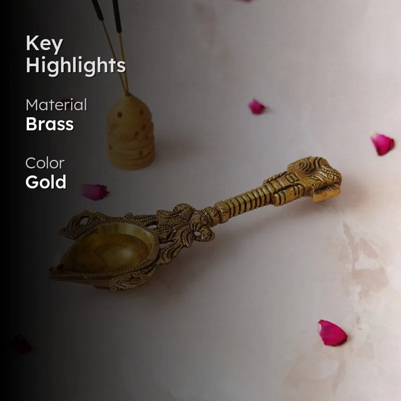 Kripa Ethnic Diya With Handle media 2