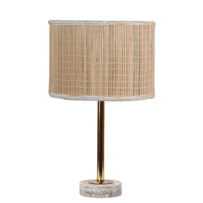 Bambou Rodin Wooden Table Lamp - Beige,Gold,White media 4