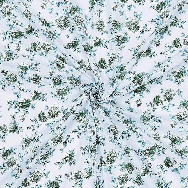 Monte Carlo Fleurish Cotton Bedsheet (White,Green) - 104 TC media 9
