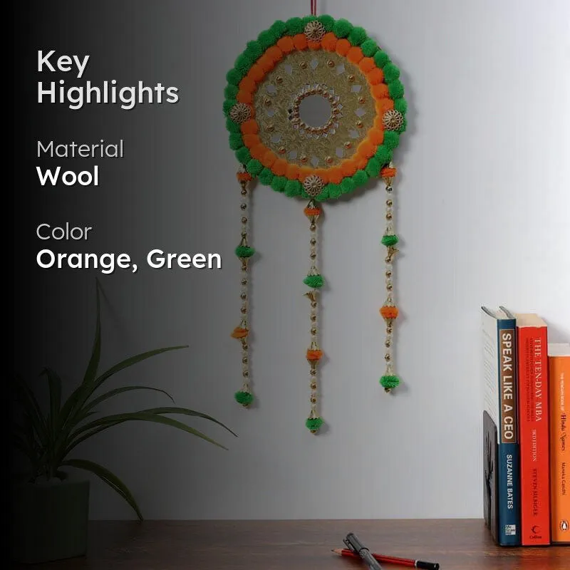 Round Festive Latkan - Orange & Green media 2