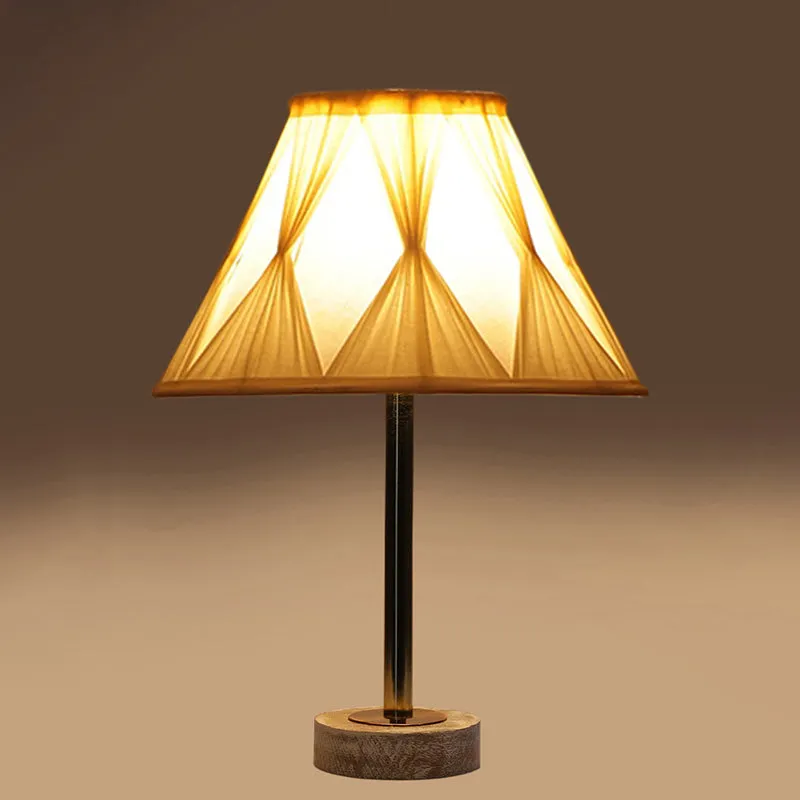 Pleatra Pinch Rodin Wooden Table Lamp - Ivory,Gold,White media 6