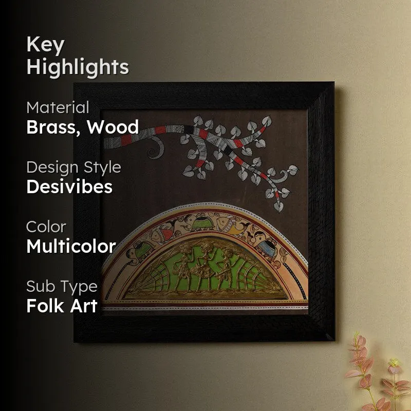 Bhil Brass & Wood Wall Accent media 2