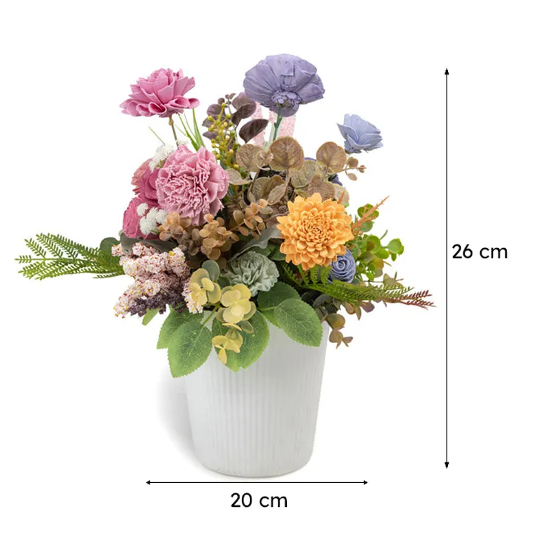 Zoe Solawood Floral Bunch With Pot media 7