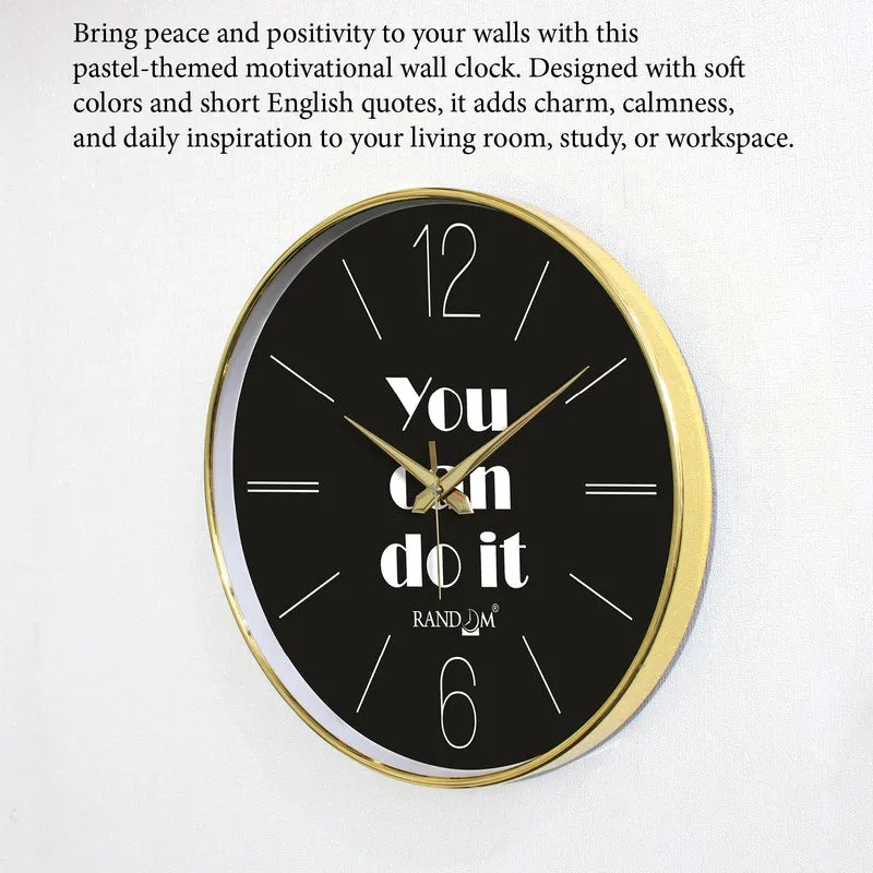 You Can Do It Round Analog Wall Clock - Black media 6