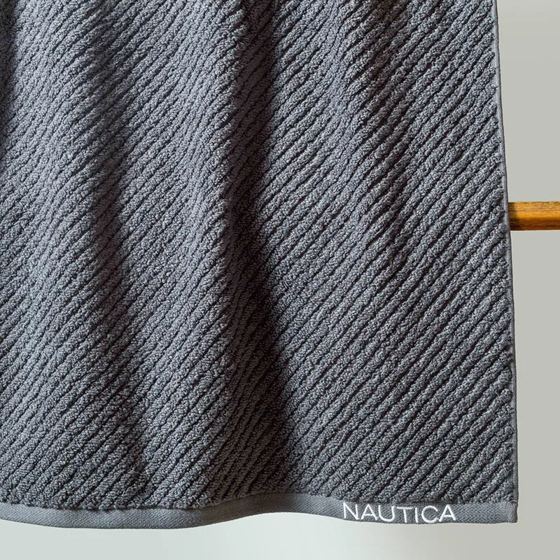 Nautica Riviera Soft Cotton Bath Towel (Dark Grey & Light Tan) - Set Of Two media 3