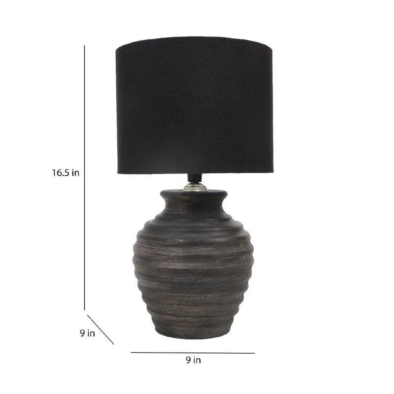 Bisara Palmer Fabric Table Lamp - Black,Brown media 5