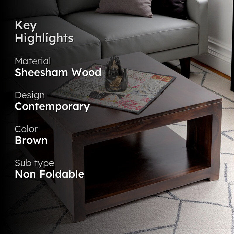 Brixon Sheesham Wooden Center Table - Brown media 2