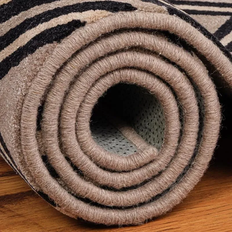 Faramir Hand Tufted Geometric Wool & Nylon Carpet - Black media 6
