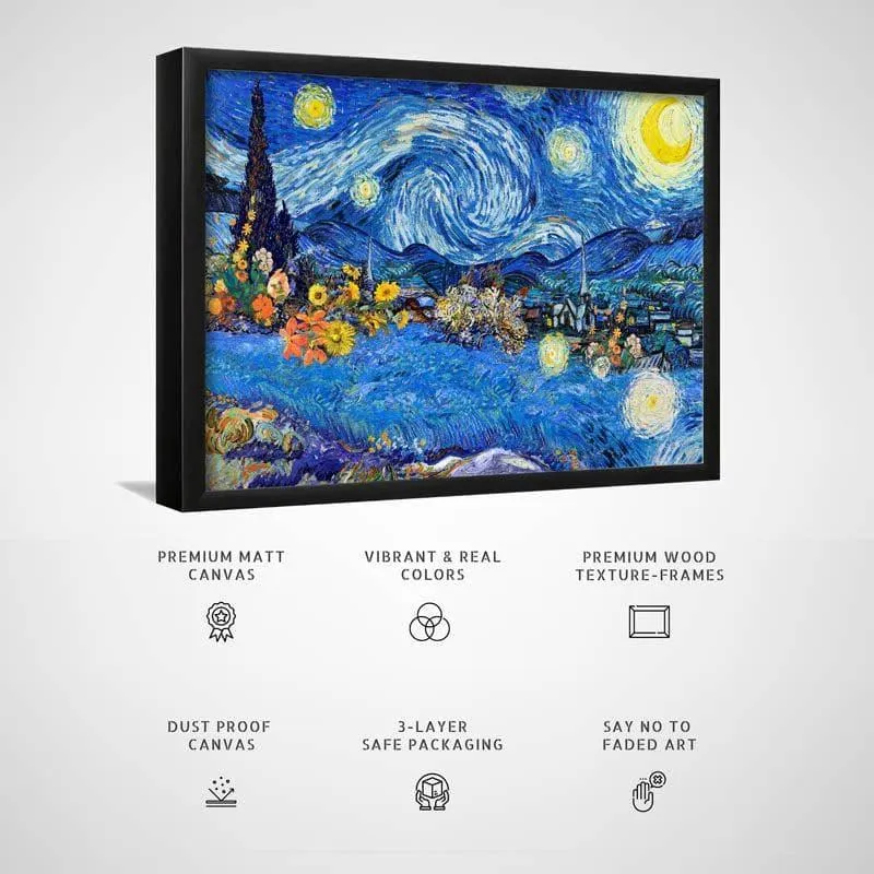Starry Night Remix By Vincent Van Gogh - Black Frame media 3