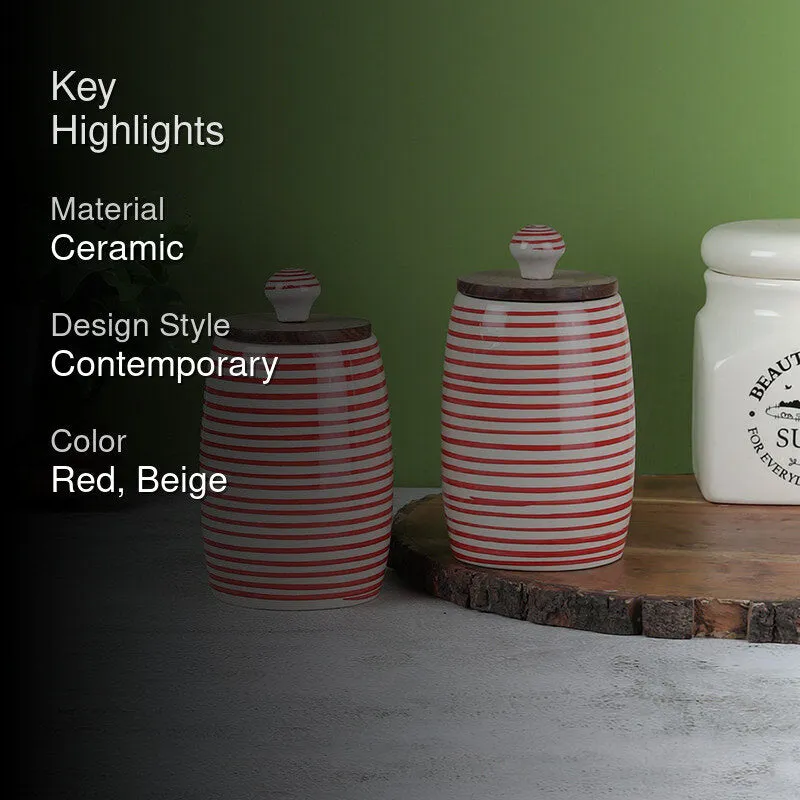 Tiare Curve Ceramic Jar (350 mL Each) - Set Of Two media 2