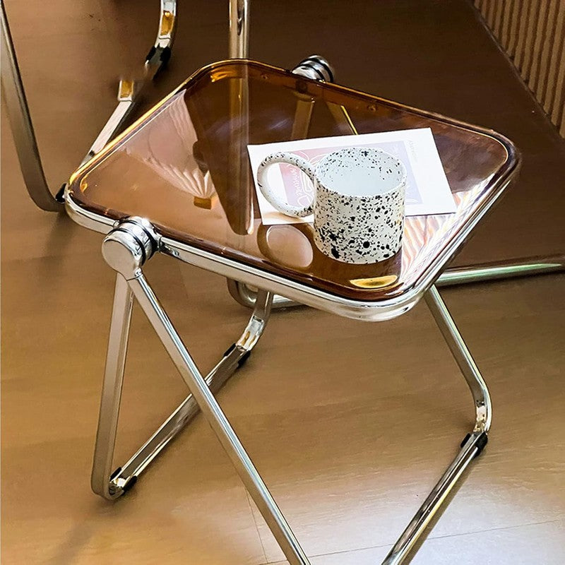 Vistara Brown Acrylic Side Table media 5