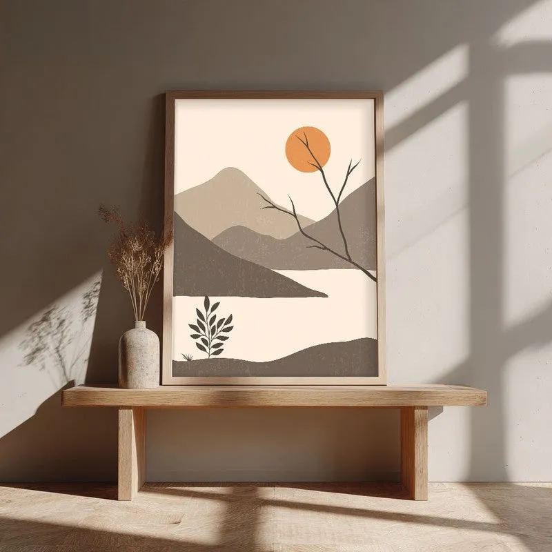 Whispering Graphite Archival Canvas Wall Art - Natural Brown Frame media 3