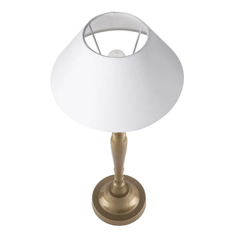Imperial Gold Fabric Table Lamp With Conical Shade - Gold,White media 3
