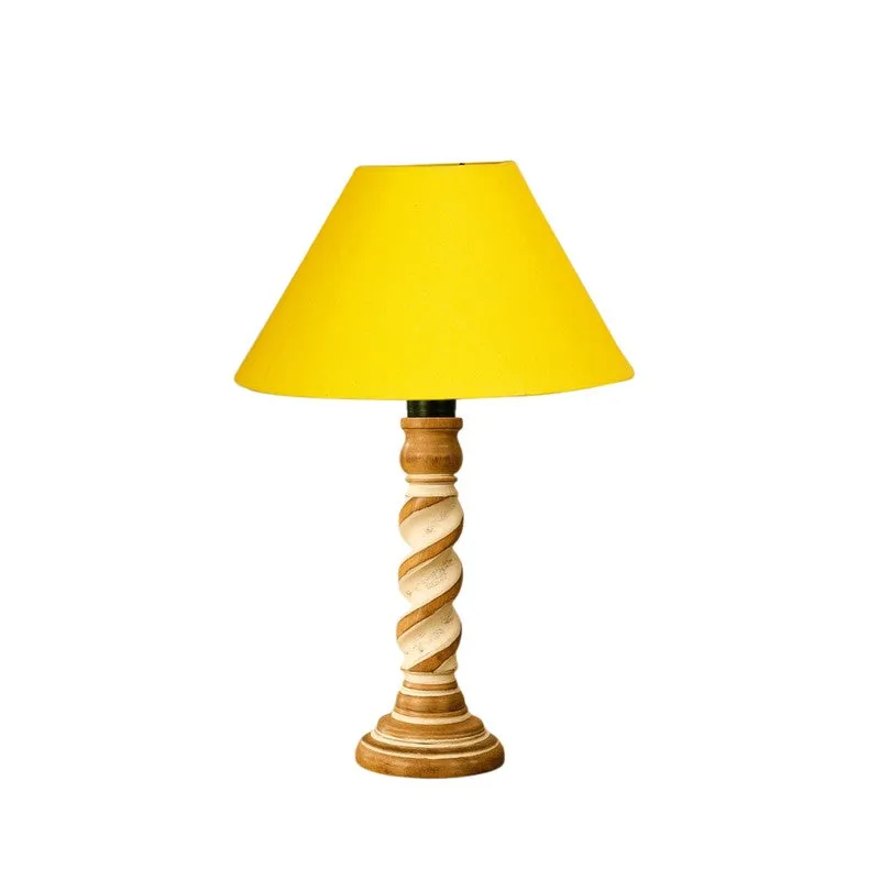 Modera Varo Wooden Table Lamp - Yellow media 5