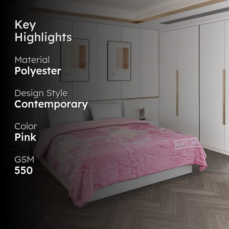 Monte Carlo Blush Blossom Blanket - 550 GSM media 2